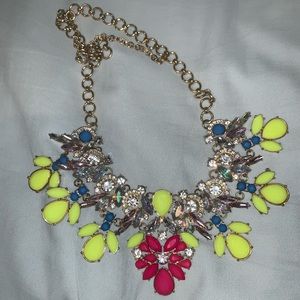 Torrid Gold Neon rhinestone statement necklace